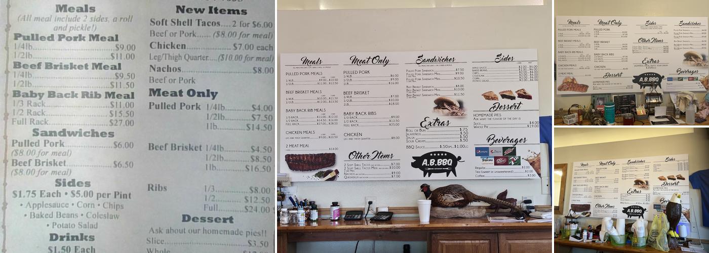 AB BBQ Menu