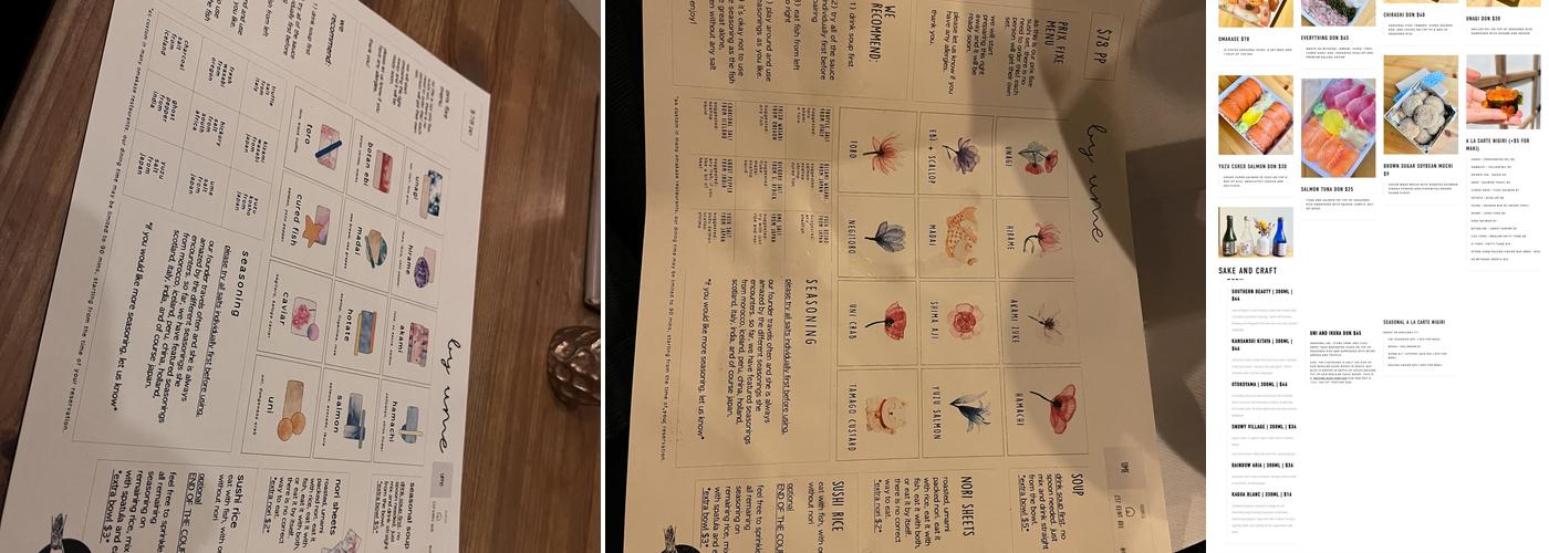 Ume Menu