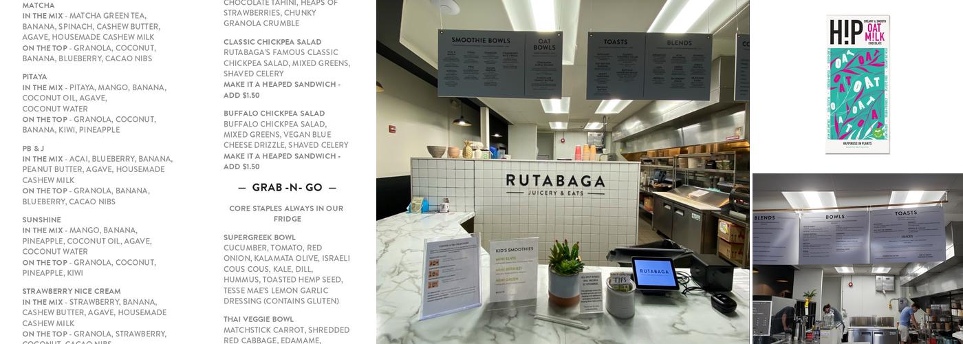 Rutabaga Juicery & Eats - Crofton Menu