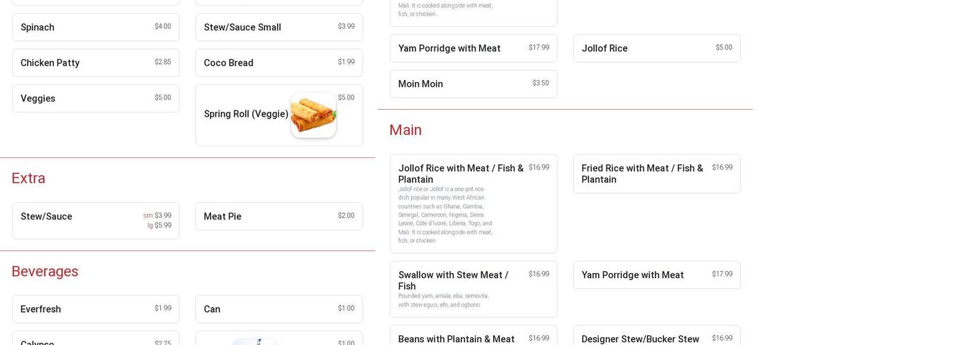 Victory Kitchen Menu