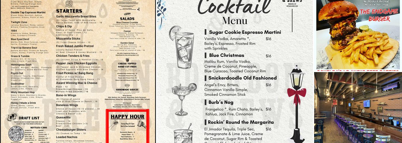 Bourbon & Brews Menu