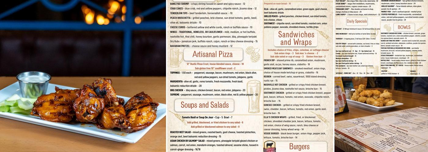 Ella's Public House Menu