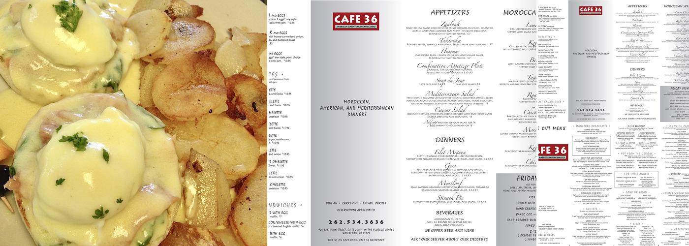 Cafe 36 Menu