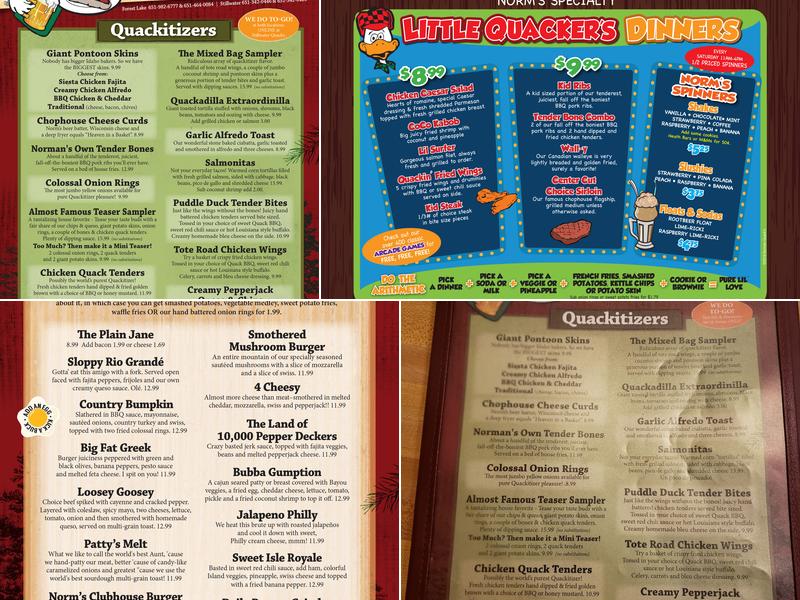 Norman Quack's Chophouse (Stillwater) Menu