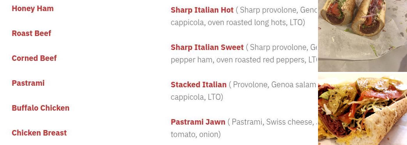 MISTER RICKS HOAGIES Menu