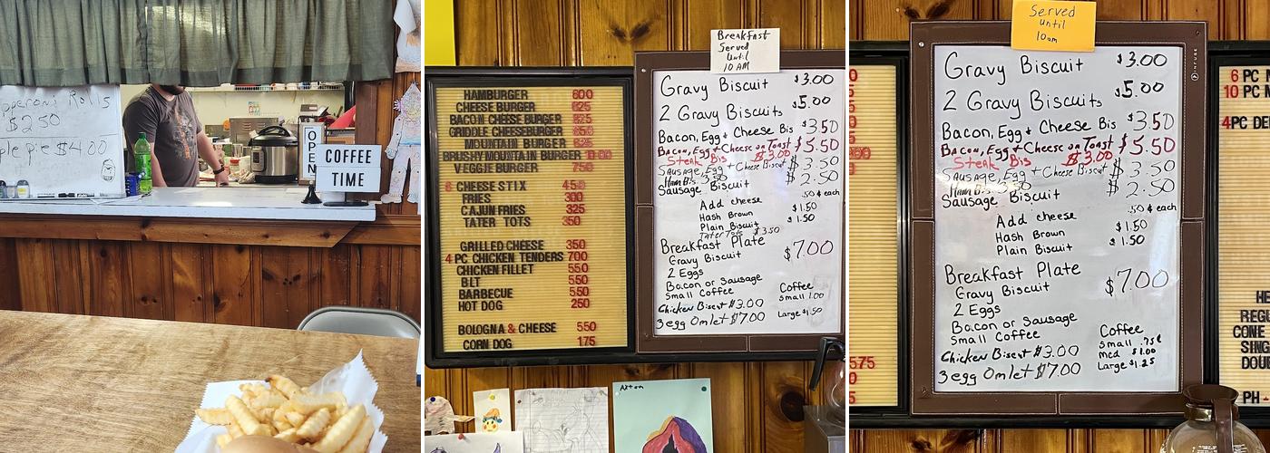 Brushy Mountain Outpost Menu