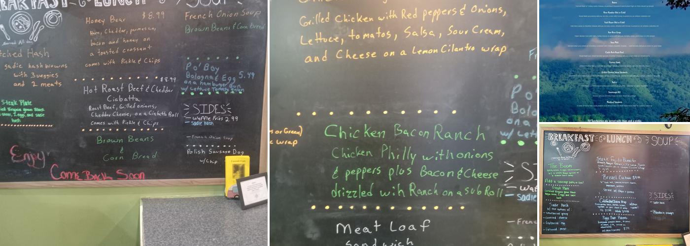 Cascade cafe Menu