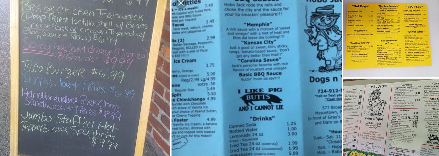 HOBO JACK's Menu