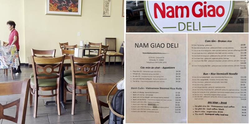 Nam Giao Deli Menu