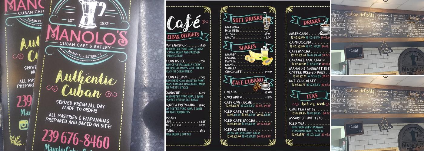 Manolo’s Cuban Cafe Menu