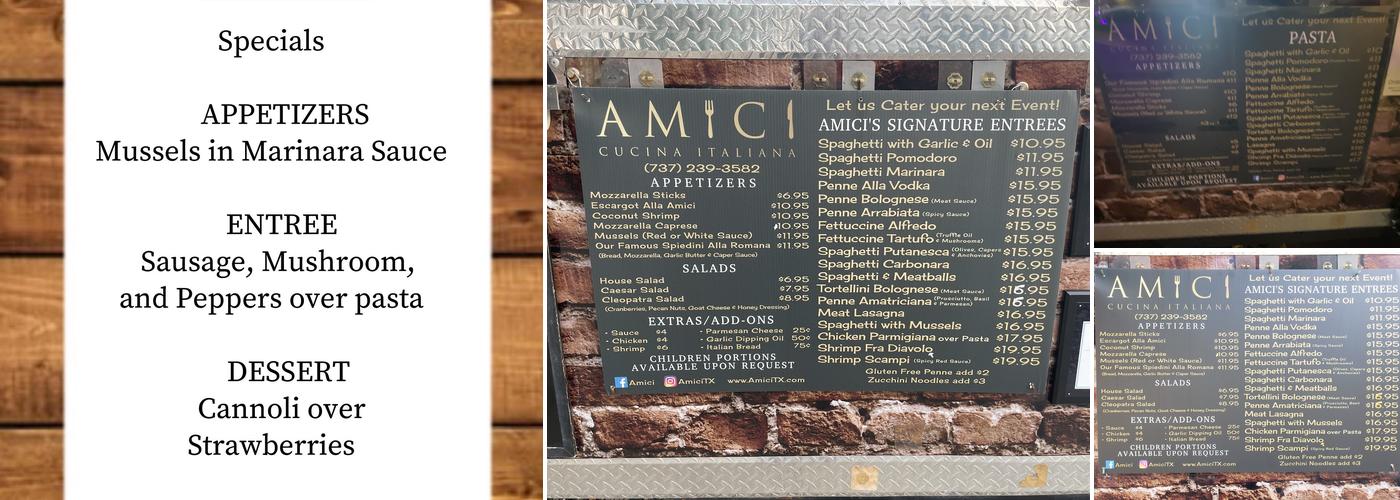 Amici Menu
