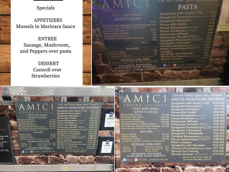 Amici Menu
