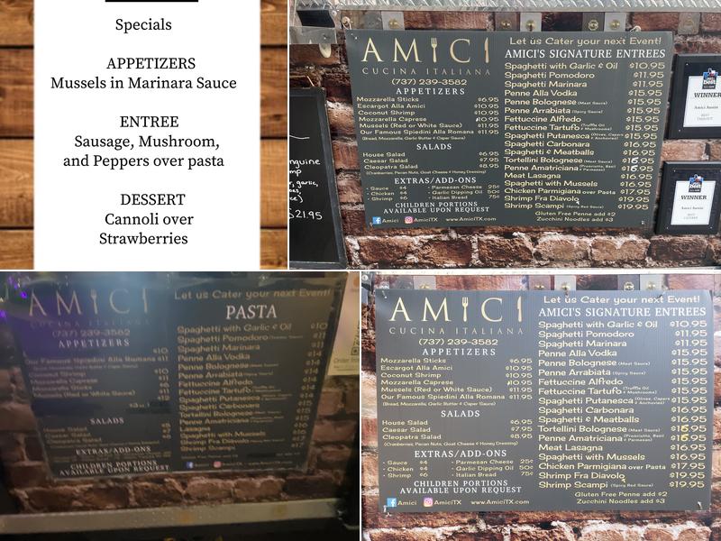 Amici Menu