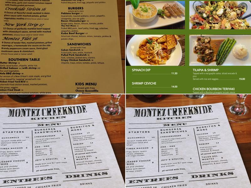 Montez Creekside Kitchen Menu