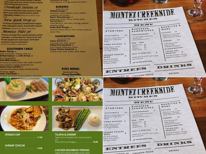 Montez Creekside Kitchen Menu