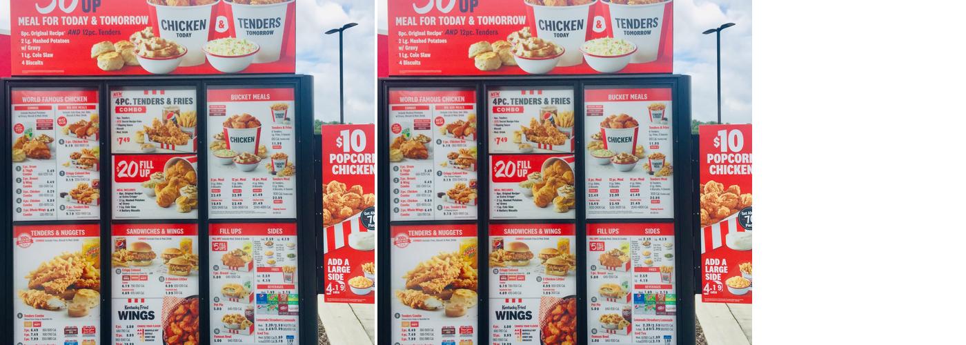 KFC Menu