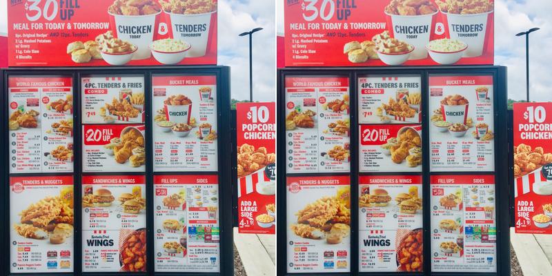 KFC Menu