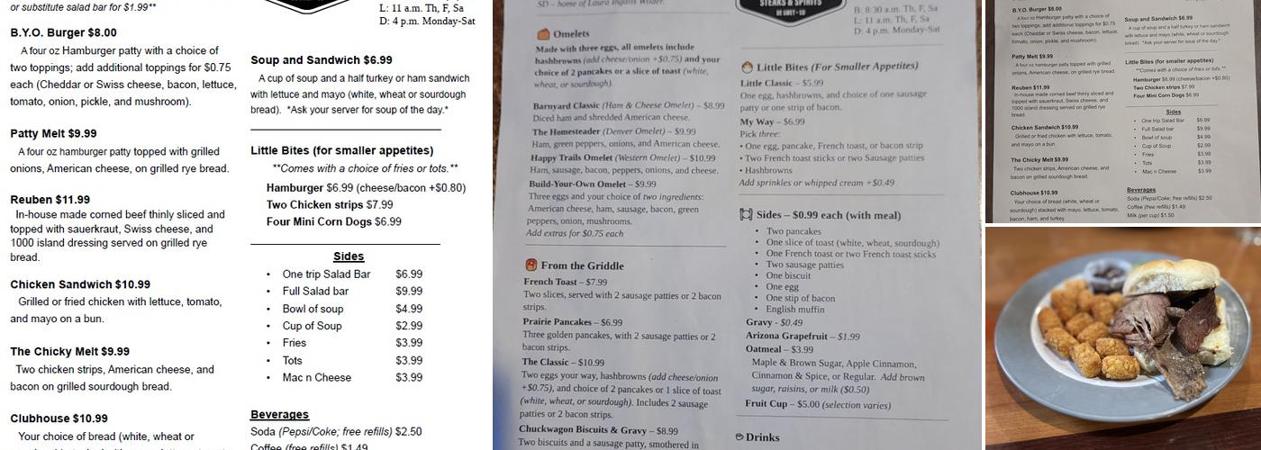 Half Pint - Steaks and Spirits Menu