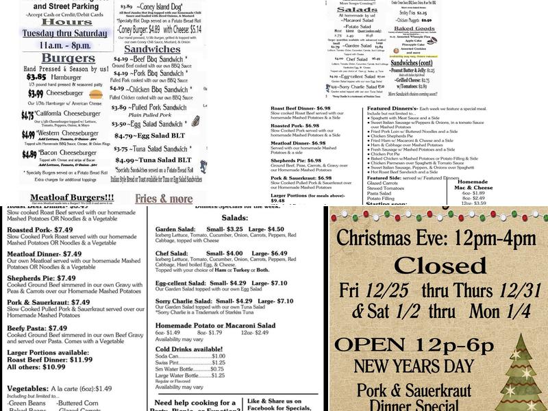 Whoo’s Cooking at the Boxcar Grill Menu