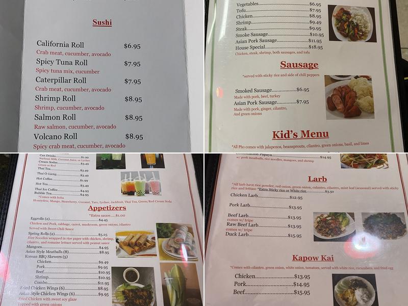 Bangkok Pho Menu