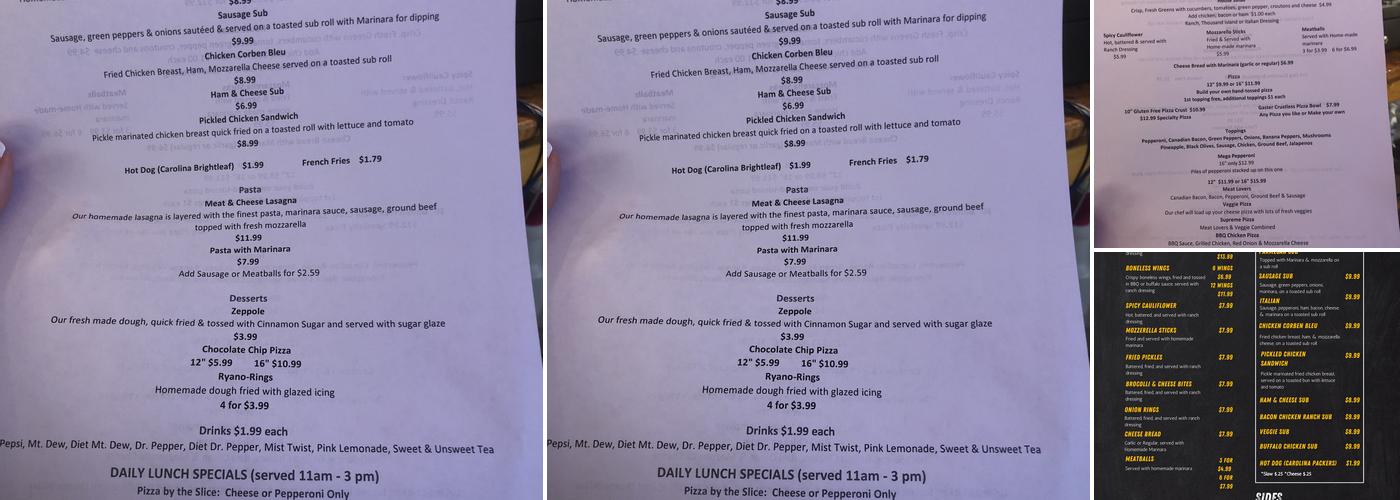 Crick’s Pizza Shack Menu