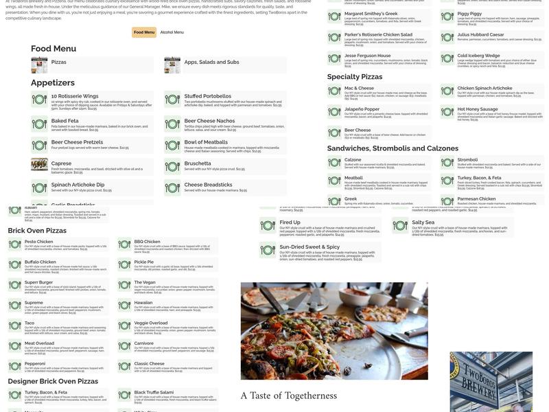 TwoBoros Brewery Menu