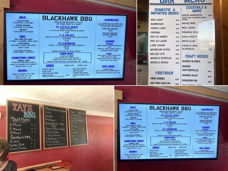 Blackhawk BBQ Menu