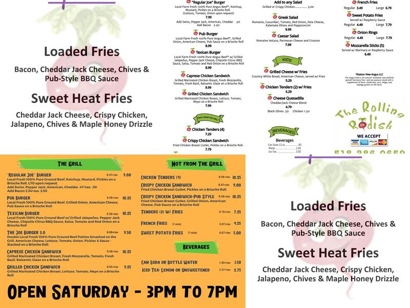 The Rolling Radish Menu