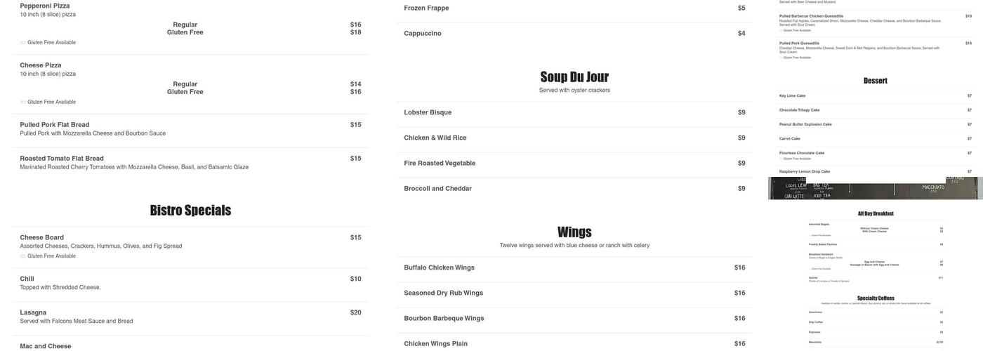 Falcons Brewhouse Menu