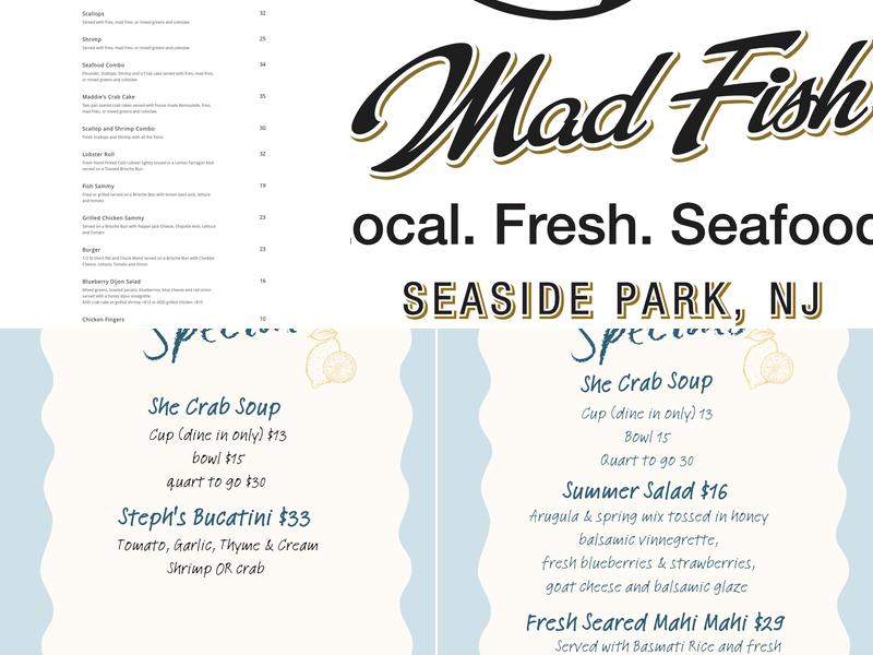 Mad Fish Company Menu