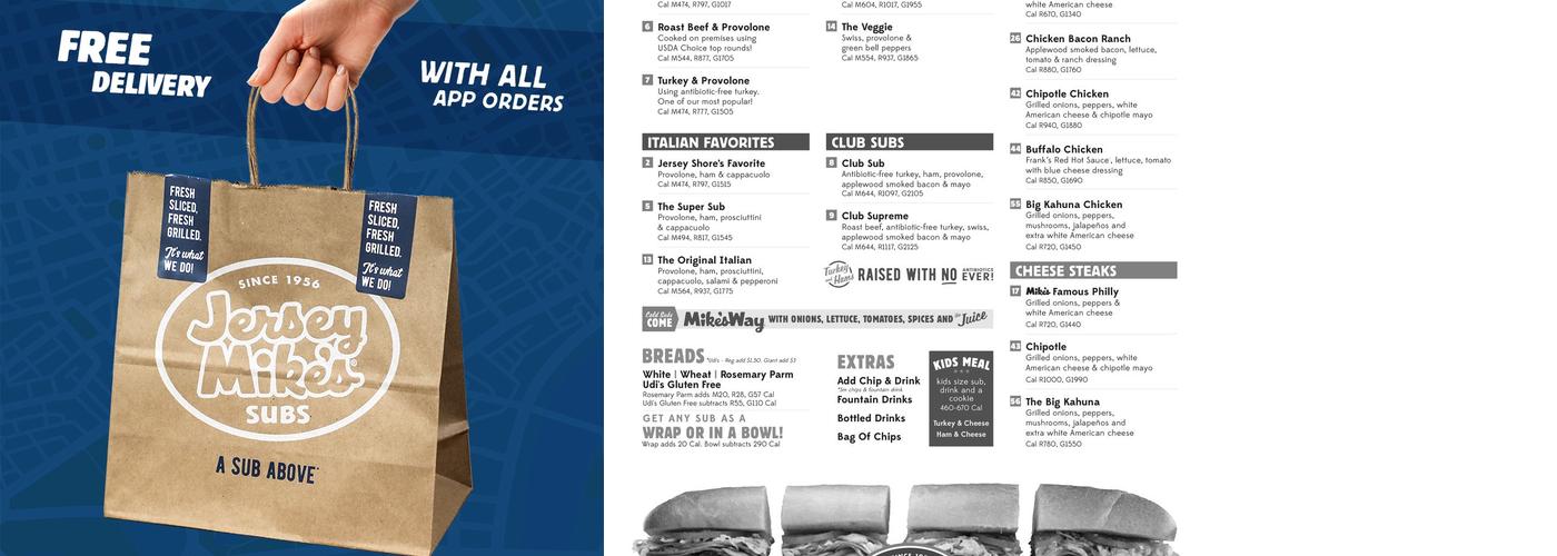 Jersey Mike's Subs Menu