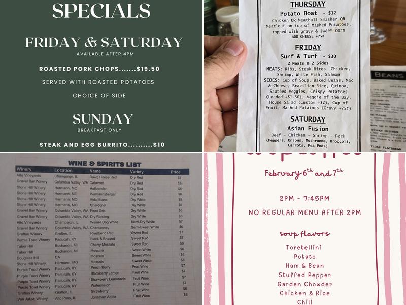 Beans & Barley Brews Menu