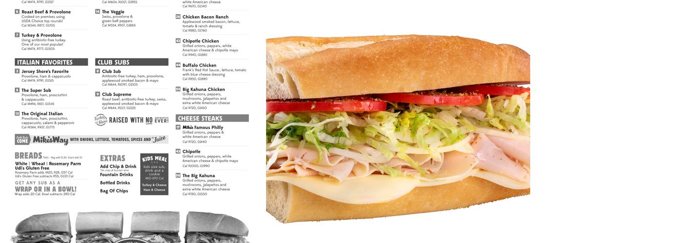 Jersey Mike's Subs Menu