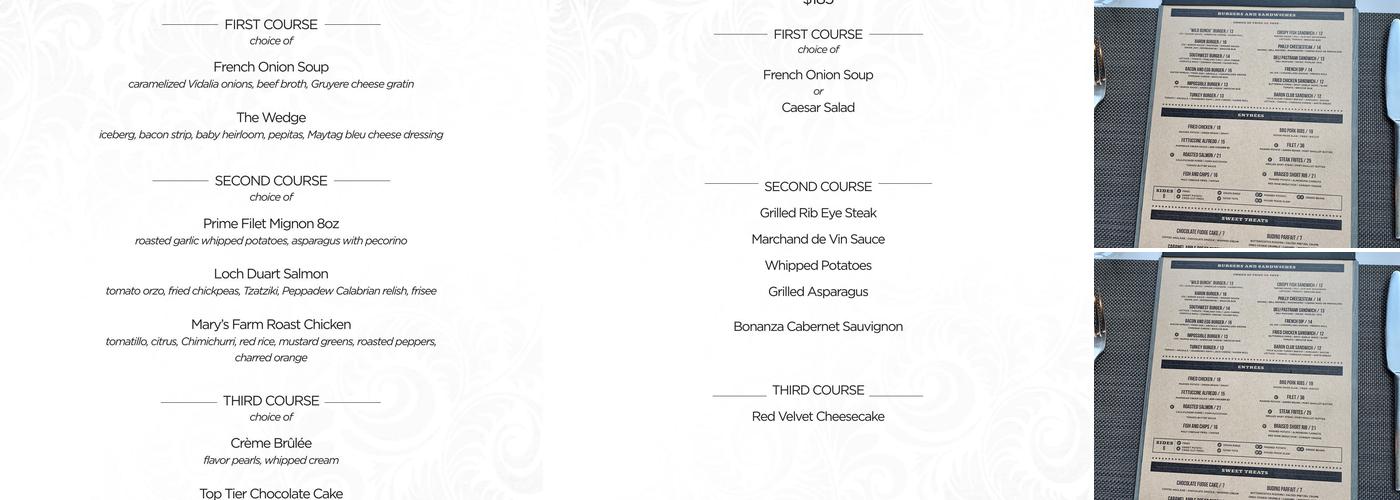 Baron Long Bar & Grill Menu