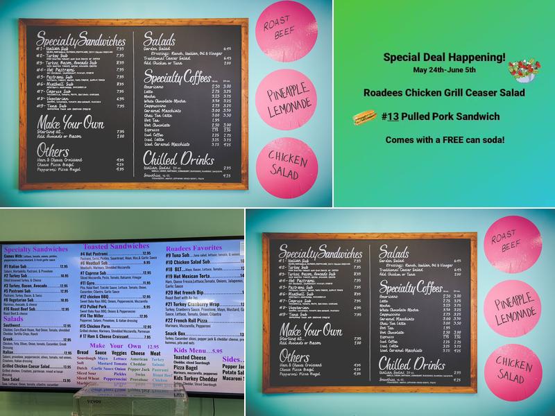 Roadees' Cafe Menu