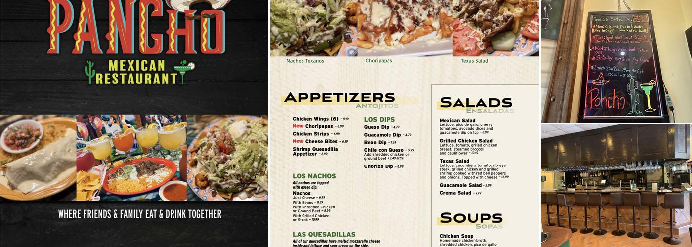 Pancho Mexican Restaurant Vinton Menu