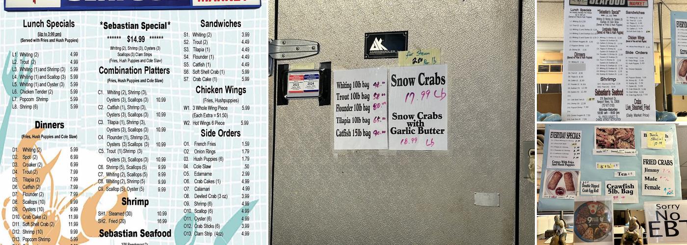 Sebastian Seafood Menu