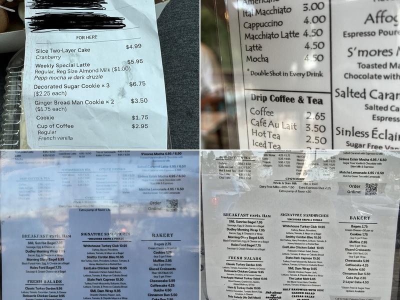 Smith Mountain Lake Coffee House Menu