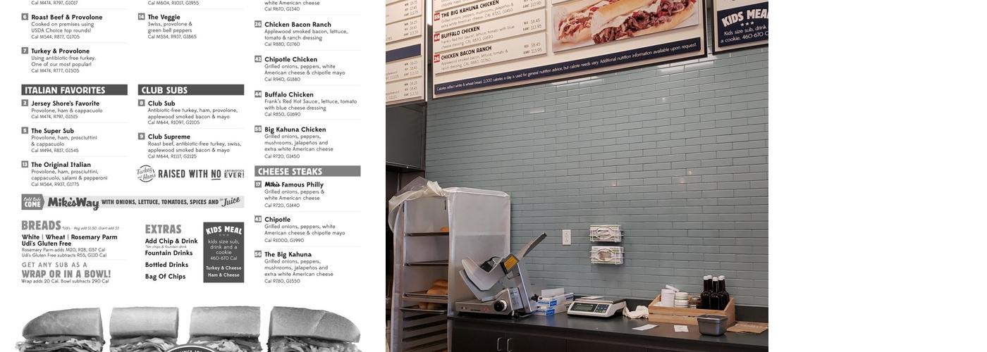 Jersey Mike's Subs Menu