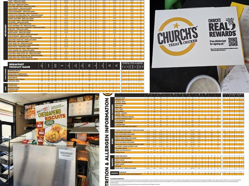 Church's Texas Chicken Menu