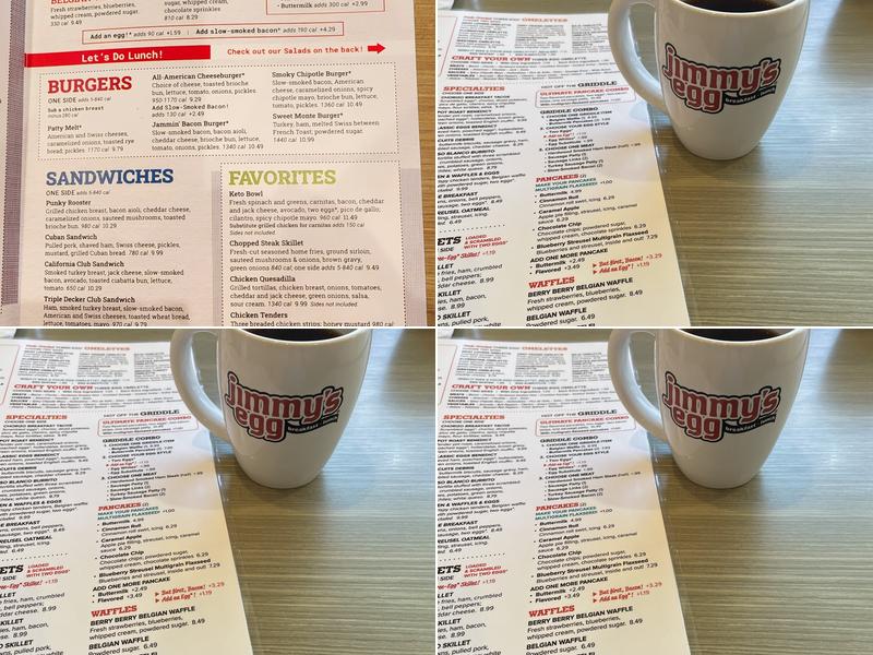 Jimmy's Egg Menu