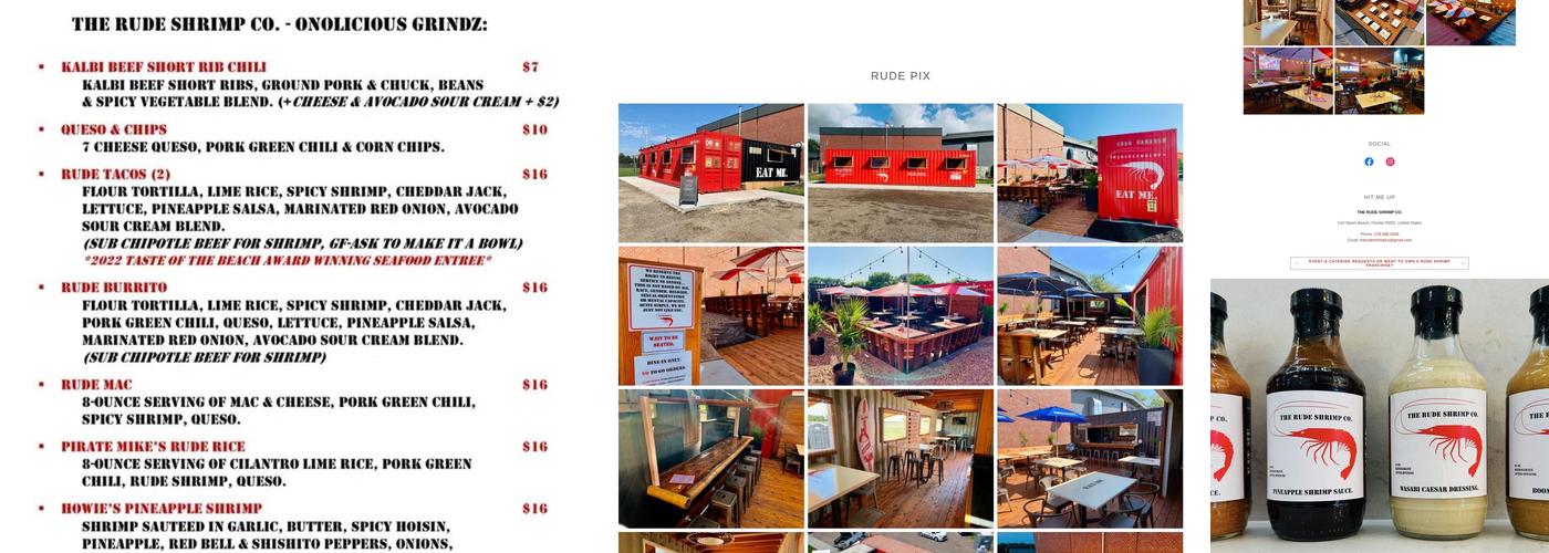 THE RUDE SHRIMP CO. Menu