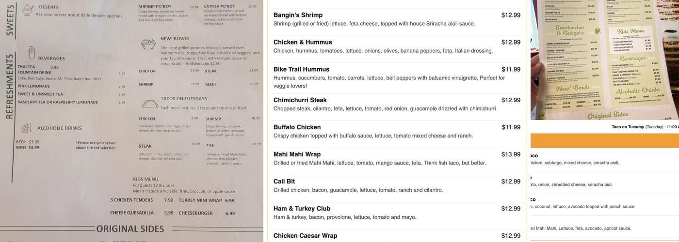 The Wrap Shack / Wrap Shack Plus Menu