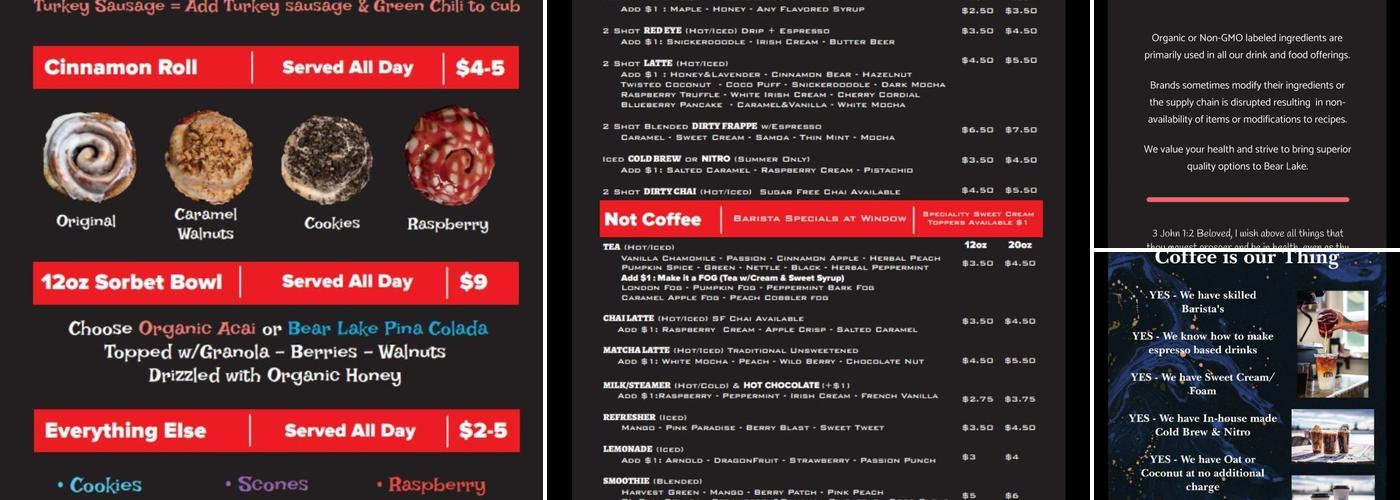 Moose Buns Menu