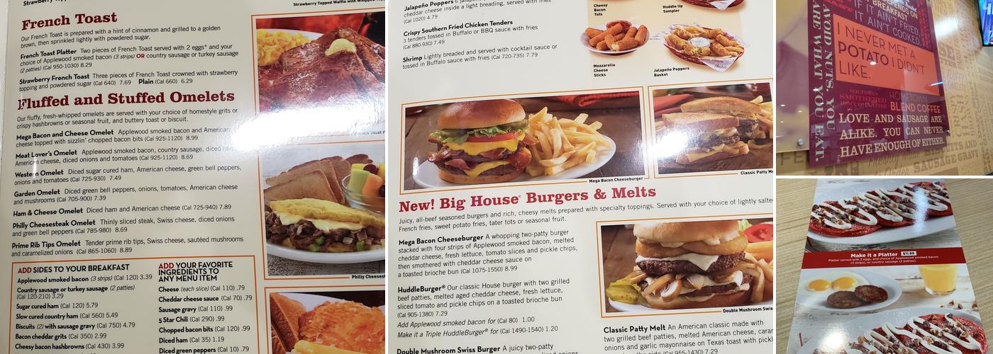 Huddle House Menu