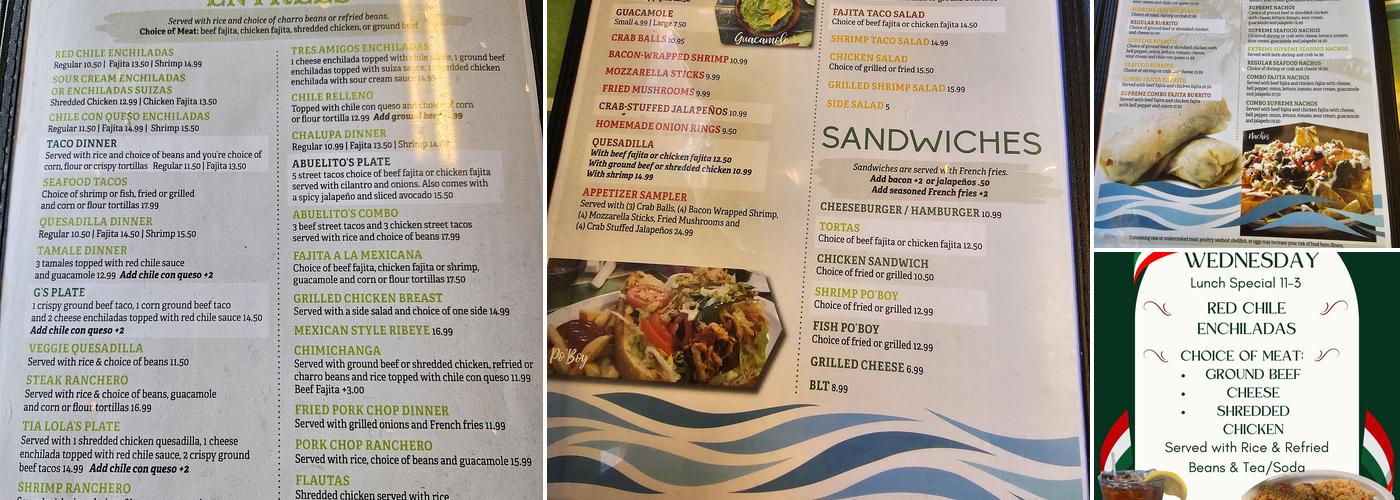 G’s Molcajete Menu