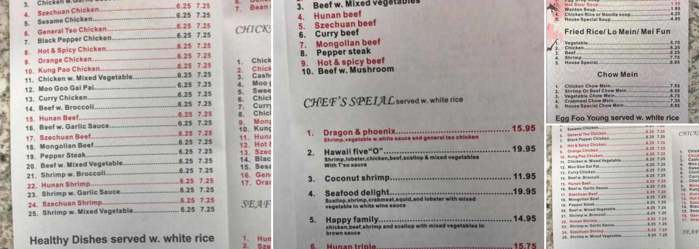 Hibachi buffet Menu