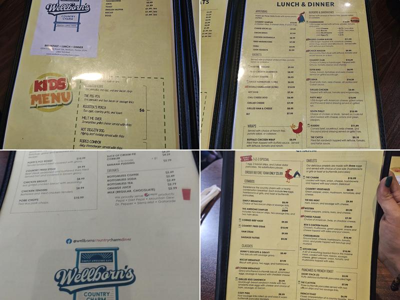 Wellborn's Country Charm Menu