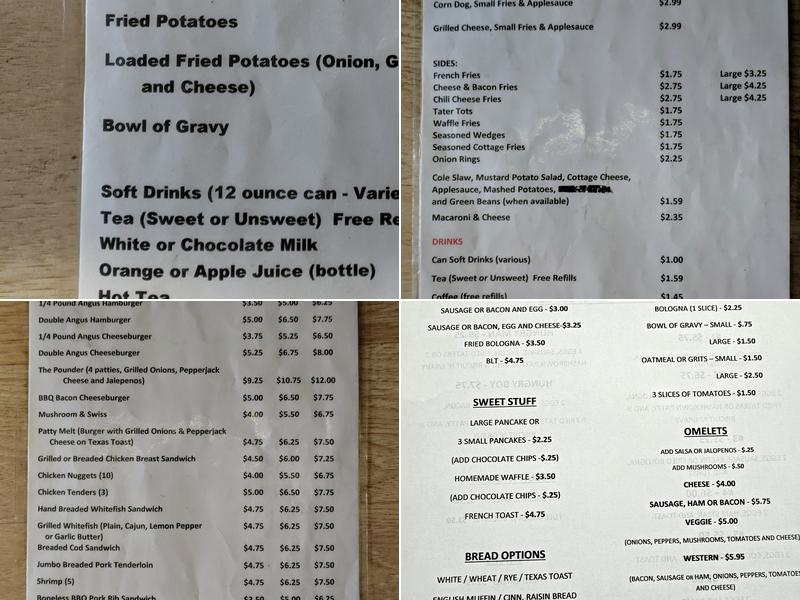 The Crystal Cafe Menu