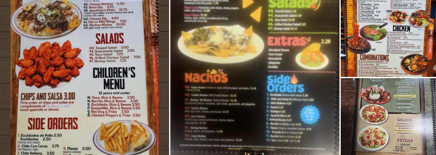 Mi Mexico Menu